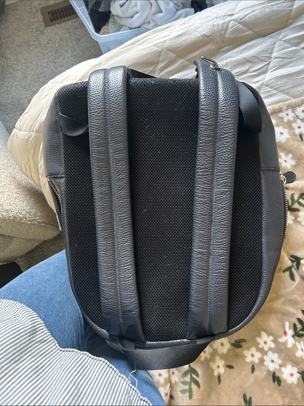 Leather Backpack - navy/ black - Coach - Picture 3 of 3